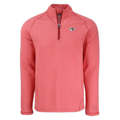 Kansas City Chiefs Cutter & Buck Peshastin Eco Fleece Tri-Blend Raglan Recycled Quarter-Zip Jacket Heather Red