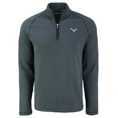 Philadelphia Eagles Cutter & Buck Peshastin Eco Fleece Tri-Blend Raglan Recycled Quarter-Zip Jacket Heather Black