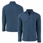 Tampa Bay Buccaneers Cutter & Buck Peshastin Eco Fleece Tri-Blend Raglan Recycled Quarter-Zip Jacket Heather Navy