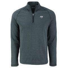 Tampa Bay Buccaneers Cutter & Buck Peshastin Eco Fleece Tri-Blend Raglan Recycled Quarter-Zip Jacket Heather Black