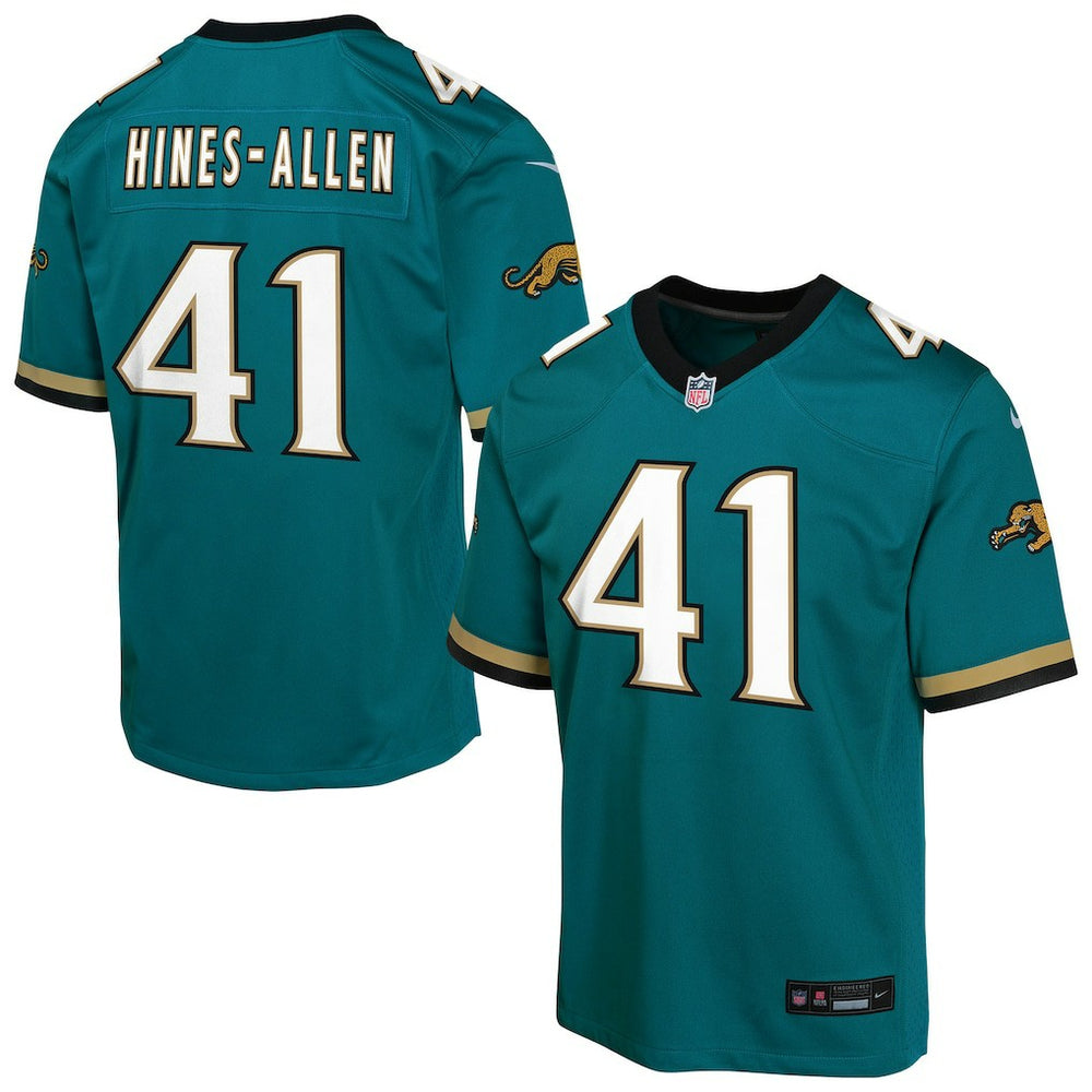 NFL Josh Hines-Allen Jacksonville Jaguars Youth Alternate 2 Prowler Throwback Game Jersey - Teal