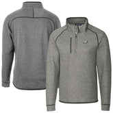 Philadelphia Eagles Cutter & Buck Big & Tall Mainsail Sweater-Knit Raglan Half-Zip Jacket Heather Gray