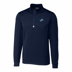 Detroit Lions Cutter & Buck Big & Tall Traverse Stretch Quarter-Zip Top Navy