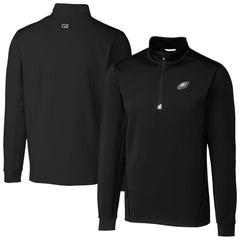 Philadelphia Eagles Cutter & Buck Big & Tall Traverse Stretch Quarter-Zip Top Black