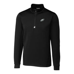 Philadelphia Eagles Cutter & Buck Big & Tall Traverse Stretch Quarter-Zip Top Black