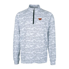 Washington Commanders Cutter & Buck Big & Tall Traverse Eco Camo Tri-Blend DryTec Quarter-Zip Jacket Charcoal