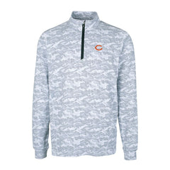 Chicago Bears Cutter & Buck Big & Tall Traverse Eco Camo Tri-Blend DryTec Quarter-Zip Jacket Charcoal