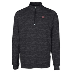 New York Giants Cutter & Buck Big & Tall Traverse Eco Camo Tri-Blend DryTec Quarter-Zip Jacket Black