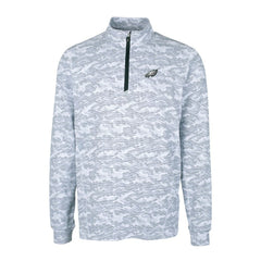 Philadelphia Eagles Cutter & Buck Big & Tall Traverse Eco Camo Tri-Blend DryTec Quarter-Zip Jacket Charcoal