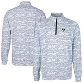 Tampa Bay Buccaneers Cutter & Buck Big & Tall Traverse Eco Camo Tri-Blend DryTec Quarter-Zip Jacket Charcoal