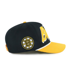 NHL Boston Bruins '47 Dropshadow Rope Hitch Adjustable Hat - Black/Gold