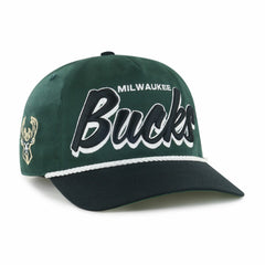 Milwaukee Bucks '47 Dropshadow Rope Hitch Adjustable Hat Hunter Green/Black