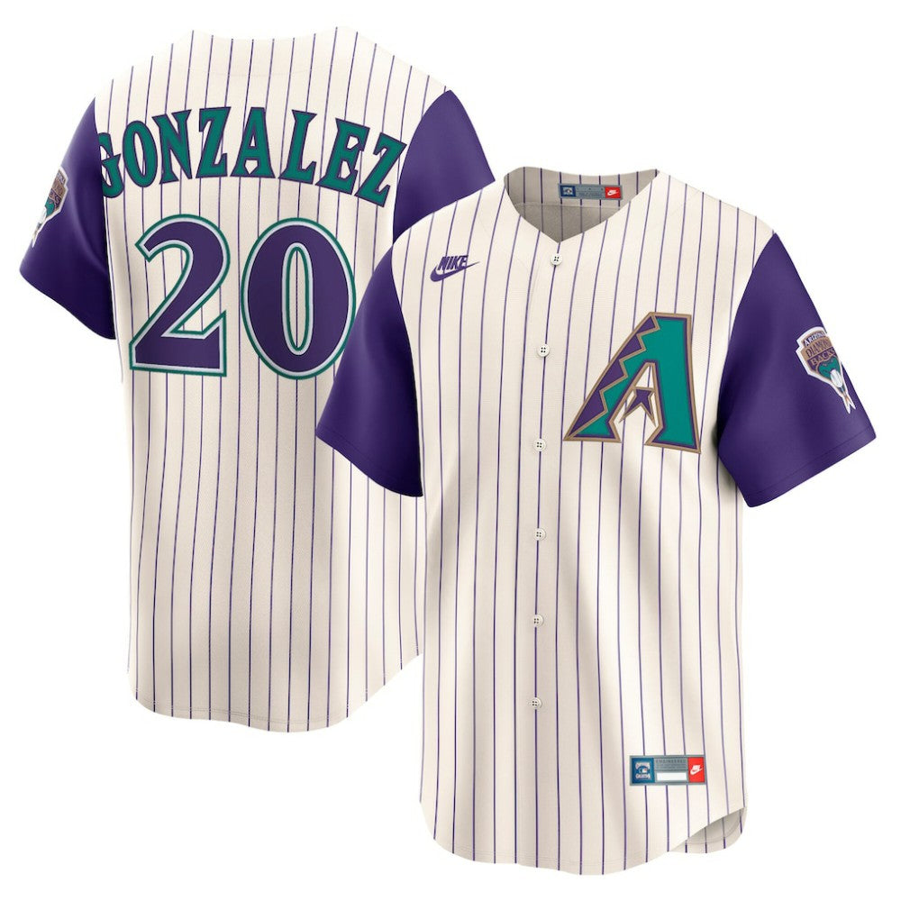 MLB Luis Gonzalez Arizona Diamondbacks Nike Throwback Cooperstown Collection Limited Jersey - Cream