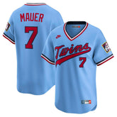 MLB Joe Mauer Minnesota Twins Nike Throwback Cooperstown Collection Limited Jersey - Light Blue