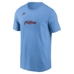 Philadelphia Phillies Nike Cooperstown Collection Wordmark T-Shirt - Light Blue T-shirts