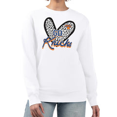 New York Knicks G-III 4Her by Carl Banks Women's Leopard Heart Fleece Pullover Sweatshirt White