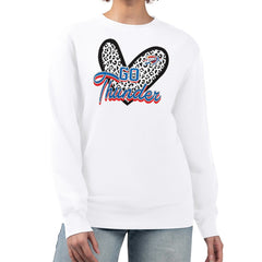 Oklahoma City Thunder G-III 4Her by Carl Banks Women's Leopard Heart Fleece Pullover Sweatshirt White