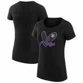 Sacramento Kings G-III 4Her by Carl Banks Women's Super-Slim Fit Lightweight Leopard Heart T-Shirt Black