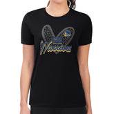 Golden State Warriors G-III 4Her by Carl Banks Women's Super-Slim Fit Lightweight Leopard Heart T-Shirt Black
