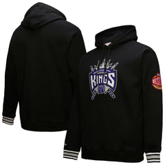 Sacramento Kings Chainstitch Applique Vintage Heavyweight Pullover Hoodie Black