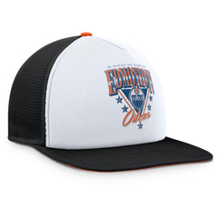 NHL Edmonton Oilers Fanatics Decades Collection Foam Front Snapback Hat - White/Black