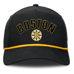 NHL Boston Bruins Fanatics Decades Collection A-Frame Rope Adjustable Hat - Black