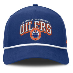 NHL Edmonton Oilers Fanatics Decades Collection A-Frame Rope Adjustable Hat - Royal