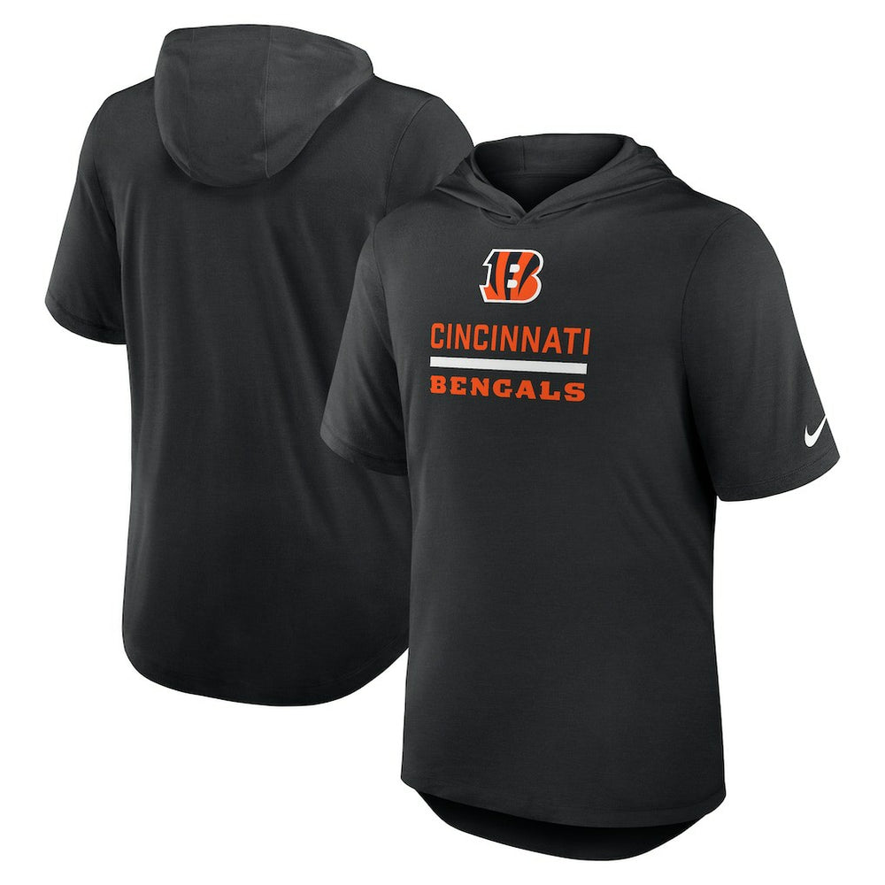 Cincinnati Bengals Lockup Tri-Blend Hoodie T-Shirt Black