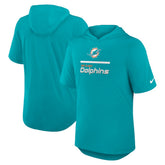 Miami Dolphins Lockup Tri-Blend Hoodie T-Shirt Aqua