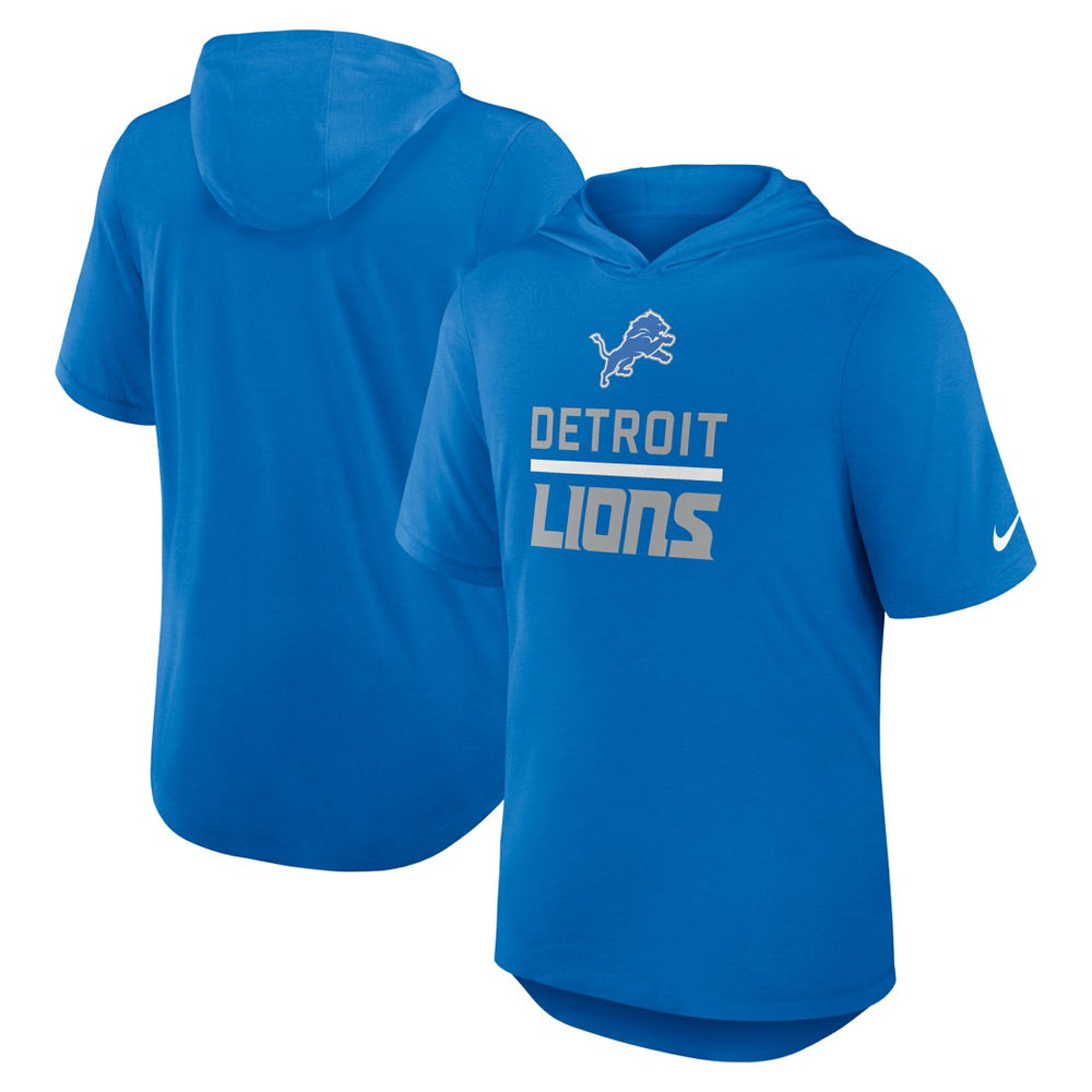 Detroit Lions Lockup Tri-Blend Hoodie T-Shirt Blue