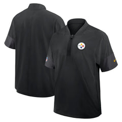 Pittsburgh Steelers Sideline Short Sleeve Quarter-Zip Dri-FIT Coach Jacket Black