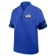 Los Angeles Rams Sideline Short Sleeve Quarter-Zip Dri-FIT Coach Jacket Royal