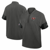 Tampa Bay Buccaneers Sideline Short Sleeve Quarter-Zip Dri-FIT Coach Jacket Pewter