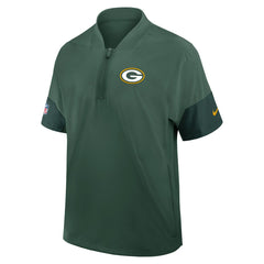 Green Bay Packers Sideline Short Sleeve Quarter-Zip Dri-FIT Coach Jacket Green