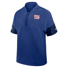 New York Giants Sideline Short Sleeve Quarter-Zip Dri-FIT Coach Jacket Royal