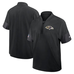 Baltimore Ravens Sideline Short Sleeve Quarter-Zip Dri-FIT Coach Jacket Black