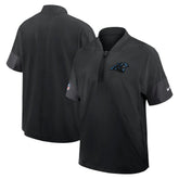 Carolina Panthers Sideline Short Sleeve Quarter-Zip Dri-FIT Coach Jacket Black