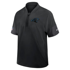 Carolina Panthers Sideline Short Sleeve Quarter-Zip Dri-FIT Coach Jacket Black