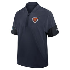Chicago Bears Sideline Short Sleeve Quarter-Zip Dri-FIT Coach Jacket Navy