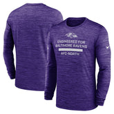 Baltimore Ravens Sideline Velocity Performance Long Sleeve T-Shirt - Purple