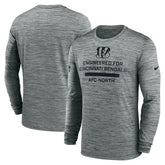 Cincinnati Bengals Sideline Velocity Performance Long Sleeve T-Shirt - Gray