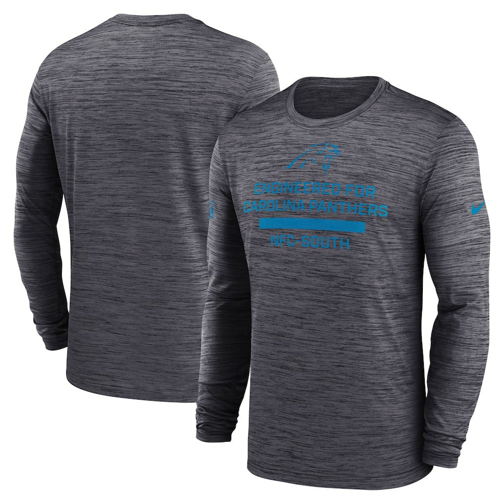 Carolina Panthers Sideline Velocity Performance Long Sleeve T-Shirt - Black