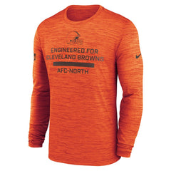 Cleveland Browns Sideline Velocity Performance Long Sleeve T-Shirt - Orange