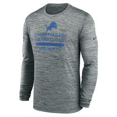Detroit Lions Sideline Velocity Performance Long Sleeve T-Shirt - Gray