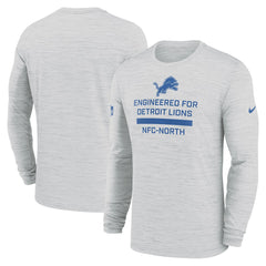Detroit Lions Sideline Velocity Performance Long Sleeve T-Shirt - Ash