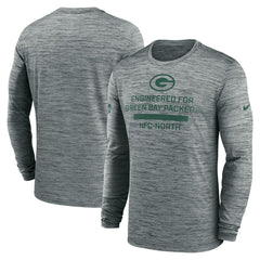 Green Bay Packers Sideline Velocity Performance Long Sleeve T-Shirt - Gray