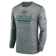 Green Bay Packers Sideline Velocity Performance Long Sleeve T-Shirt - Gray