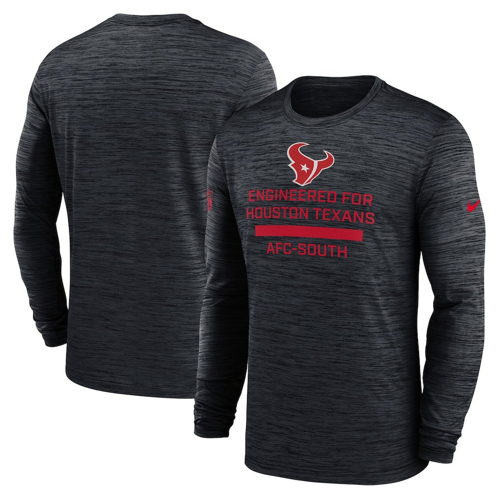 Houston Texans Sideline Velocity Performance Long Sleeve T-Shirt - Navy