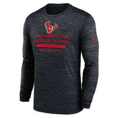 Houston Texans Sideline Velocity Performance Long Sleeve T-Shirt - Navy