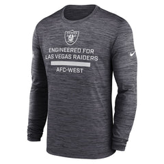 Las Vegas Raiders Sideline Velocity Performance Long Sleeve T-Shirt - Black